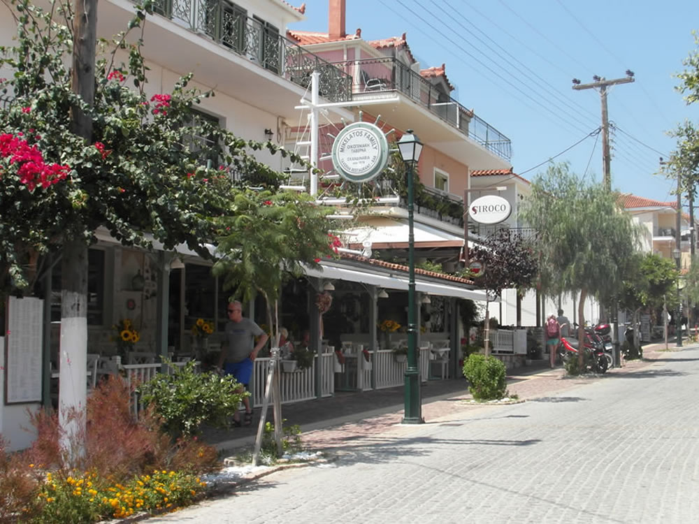 Main street in Skala village